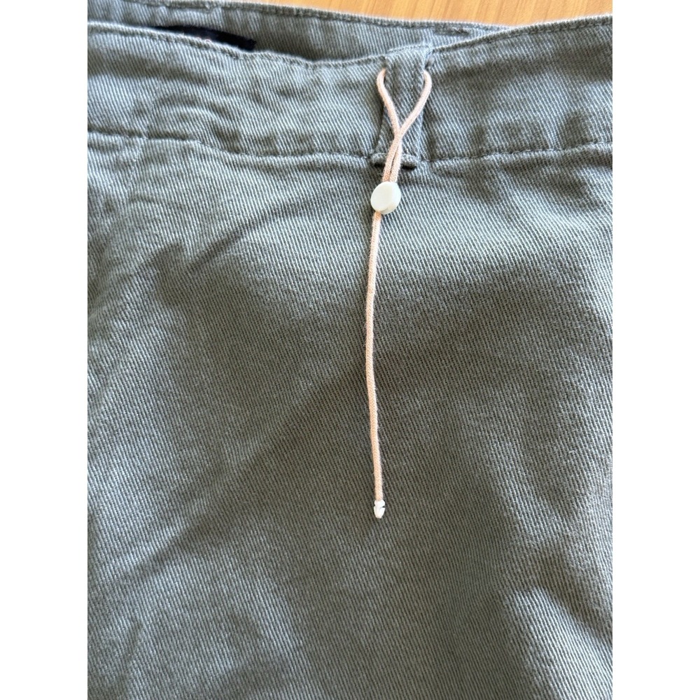 Quince Organic Stretch Cotton Twill Cargo Pants Womens 10 Green Loden Wide Leg - Picture 5 of 12